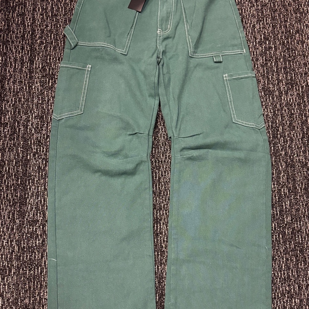 Lioness Teal Wide-Leg Carpenter Pants - Picture 3 of 4